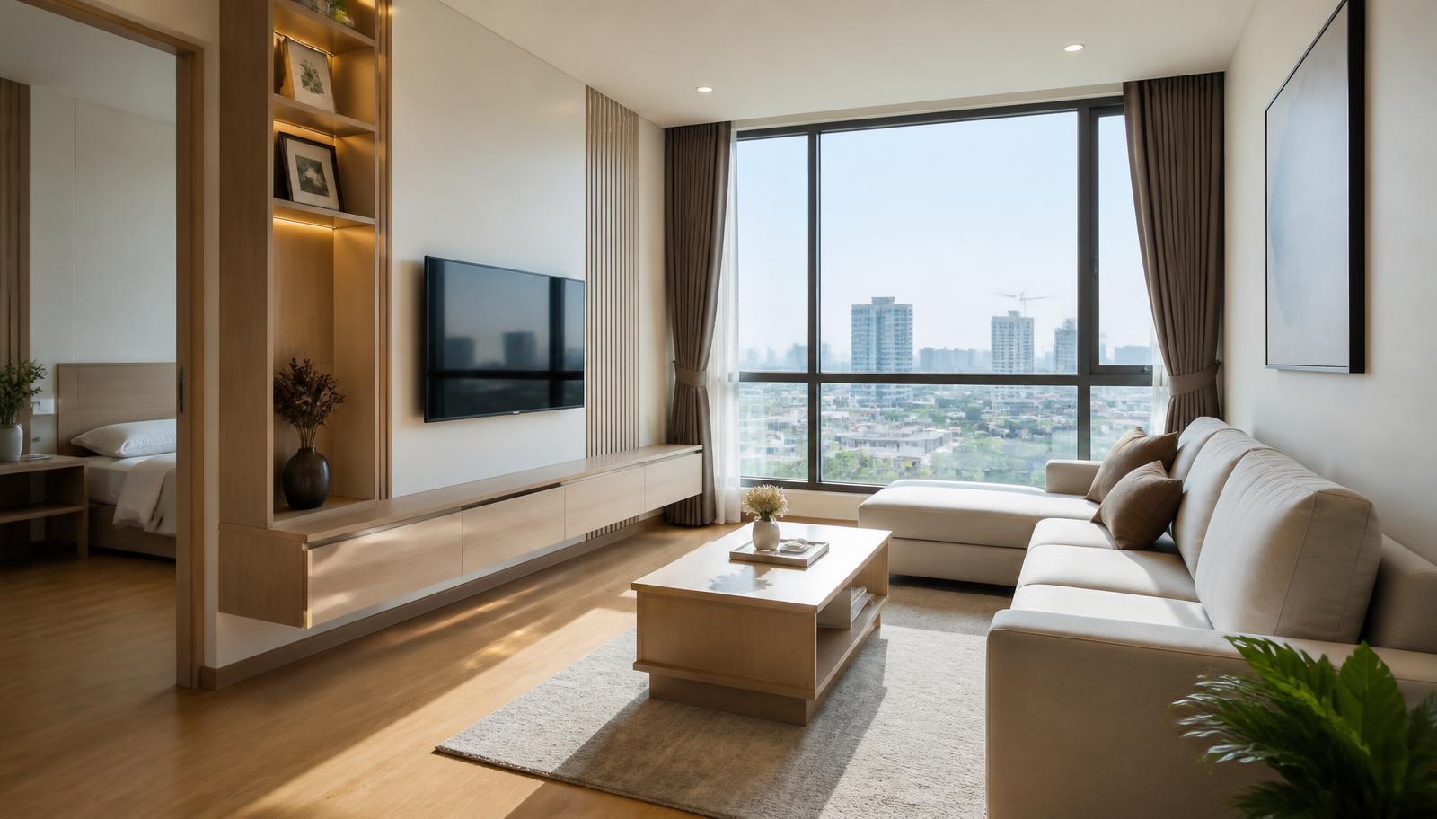 Furnished condominium living room available for rent in Khon Kaen